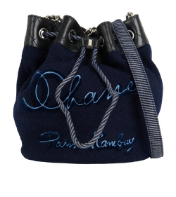 Paris-Hamburg Bucket Bag, Wool, Navy, 26189783 (2018-19), 3*